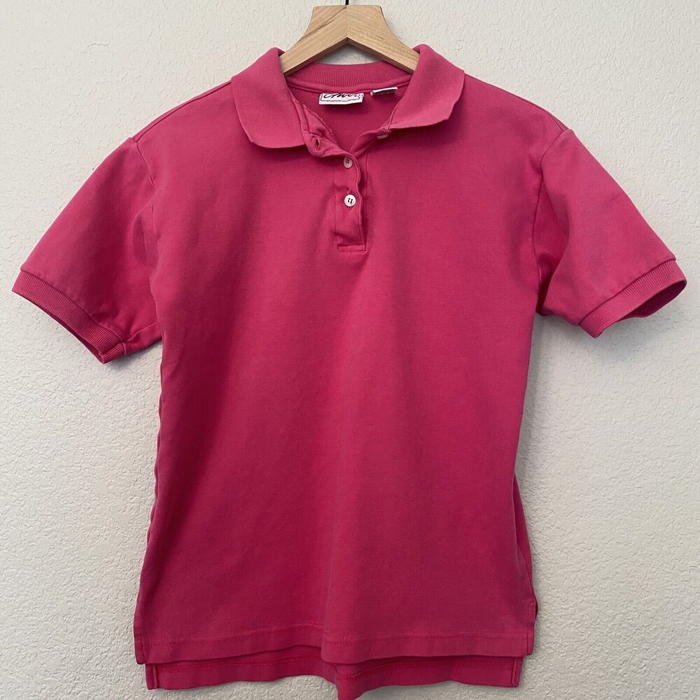 Vintage Chic Pink Polo 1980s Size Small